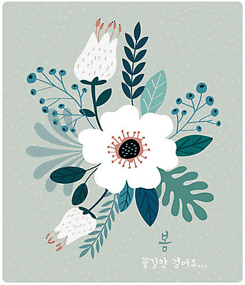 식물 꽃 여러송이 백그라운드 일러스트 봄꽃 상상 추상 따뜻함 사람없음 초록색 봄 봄배경 국내일러스트 AI파일 계절 컬러 다수 무늬 파일형식 벡터