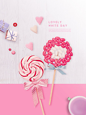 PSD 편집이미지 리본 분홍색 화이트데이 막대사탕 사탕 선물 사랑 사람없음 선물상자 하트 달콤 젤리 이미지편집 모양 감정 컬러 데이이벤트 디저트 상자 맛 파일형식