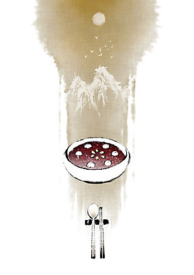 PSD 그릇 음식 겨울 일러스트 캘리그라피 젓가락 붓터치 디저트 산 수저 풍경 사람없음 숟가락 달 번짐 단팥죽 팥죽 겨울풍경 국내일러스트 자연요소 식기 계절 죽 파일형식 효과