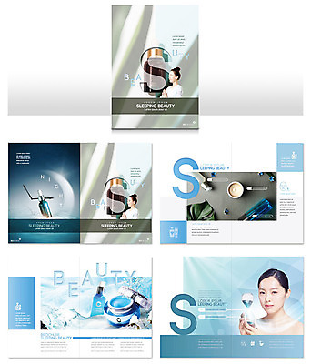 템플릿 여자 ZIP 사람 팜플렛 20대 성인 세명 파란색 뷰티 화장품 한국인 잠 수면 성인여자만 인디자인 INDD 이미지템플릿 컬러 동양인 청년 물 여자만 성인만 파일형식