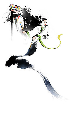 PSD 한국전통 전통 여자 예술 연주 일러스트 캘리그라피 붓터치 한명 사람 댄서 춤 한복 번짐 북채 북춤 율동 여자한명만 국내일러스트 직업 1 음악 문화예술 한국 전통의상 여자만 파일형식 효과