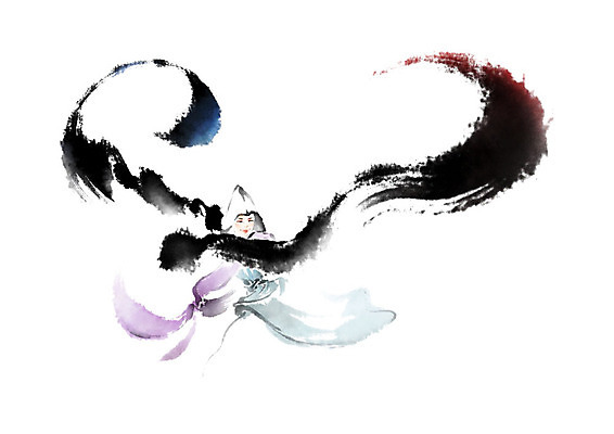 PSD 한국전통 전통 여자 예술 포즈 일러스트 캘리그라피 붓터치 한명 춤 한복 번짐 소매 비구니 승무 율동 여자한명만 국내일러스트 1 문화예술 한국 사람 전통의상 전통공연 전통무용 여자만 파일형식 효과