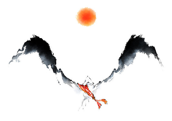 PSD 한국전통 전통 여자 예술 포즈 일러스트 캘리그라피 붓터치 산 한명 태양 춤 한복 번짐 소매 비구니 승무 율동 여자한명만 국내일러스트 자연요소 1 문화예술 한국 사람 전통의상 전통공연 전통무용 여자만 파일형식 효과