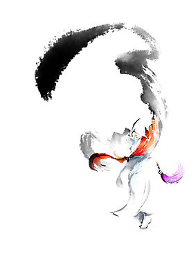 PSD 한국전통 전통 여자 예술 포즈 일러스트 캘리그라피 붓터치 한명 춤 한복 번짐 소매 비구니 승무 율동 여자한명만 국내일러스트 1 문화예술 한국 사람 전통의상 전통공연 전통무용 여자만 파일형식 효과