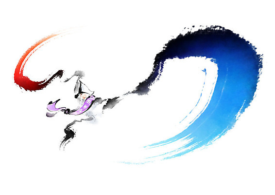 PSD 한국전통 전통 여자 예술 포즈 일러스트 캘리그라피 붓터치 한명 춤 한복 태극 번짐 소매 비구니 승무 율동 여자한명만 국내일러스트 1 문양 문화예술 한국 사람 전통의상 전통공연 전통무용 여자만 파일형식 효과