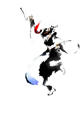 PSD 한국전통 전통 여자 예술 일러스트 캘리그라피 붓터치 한명 춤 칼 한복 번짐 율동 칼춤 여자한명만 국내일러스트 1 문화예술 한국 사람 전통의상 여자만 파일형식 효과