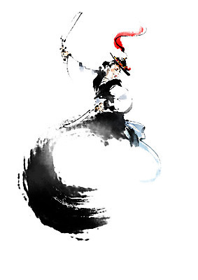 PSD 한국전통 전통 여자 예술 일러스트 캘리그라피 붓터치 한명 춤 한복 번짐 율동 칼춤 여자한명만 국내일러스트 1 문화예술 한국 사람 전통의상 여자만 파일형식 효과