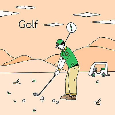 PSD 라이프스타일 남자 골프 일러스트 골프장 한명 사람 취미 초록색 운동 주황색 골프카트 동호회 남자한명만 국내일러스트 1 컬러 스포츠시설 골프용품 건강 생활 구기 남자만 파일형식