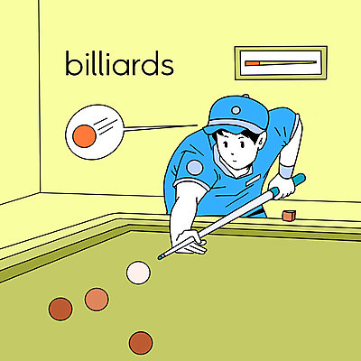 PSD 라이프스타일 남자 일러스트 한명 사람 취미 초록색 운동 당구 당구공 당구채 당구장 동호회 남자한명만 국내일러스트 1 컬러 공 건강 생활 구기 당구용품 남자만 파일형식
