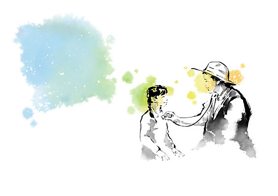 PSD 모자 여자 남자 어린이 일러스트 캘리그라피 청진기 붓터치 사람 두명 진료 환자 의사 봉사 자원봉사자 번짐 나눔 건강검진 구호활동 국내일러스트 잡화 의학 의료기기 의료진 도움 검사_조사 파일형식 효과