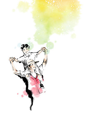 PSD 모자 손 남자 아들 어린이 일러스트 캘리그라피 붓터치 사람 소년 두명 봉사 목마 아빠 자원봉사자 번짐 나눔 부자지간 남자만 구호활동 국내일러스트 잡화 가족 신체부위 도움 파일형식 효과