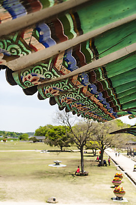 포토 JPG 주간 여행 한국건축 유적지 단청문양 풍경 사람없음 야외 관광지 봄 문화재 성 국내여행 명승지 사적지 지붕처마 해미읍성 국내포토 자연요소 문양 건축물 계절 건축 고건축 지붕 단청 처마 서산 파일형식