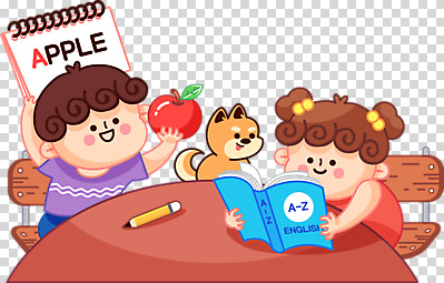 편집 편집이미지 한마리 알파벳 영어 여자 어린이교육 교육 남자 어린이 교육캐릭터 영어교육 누끼 소녀 소년 두명 책 강아지 사과 PNG 반려 영어교실 방과후 편집소스 문자 캐릭터 1 과일 수업 사람 반려동물 개 파일형식