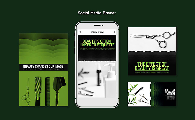 PSD 템플릿 배너템플릿 ZIP 웹템플릿 디자인시안 모바일 사람없음 초록색 스마트폰 세트 뷰티 이발 모바일템플릿 모바일웹 헤어관리 미용가위 소셜네트워크 소셜미디어 웹배너 모바일앱 SNS배너 모바일페이지 이미지템플릿 배너 컬러 가위_도구 핸드폰 스마트기기 미용용품 페이지 파일형식