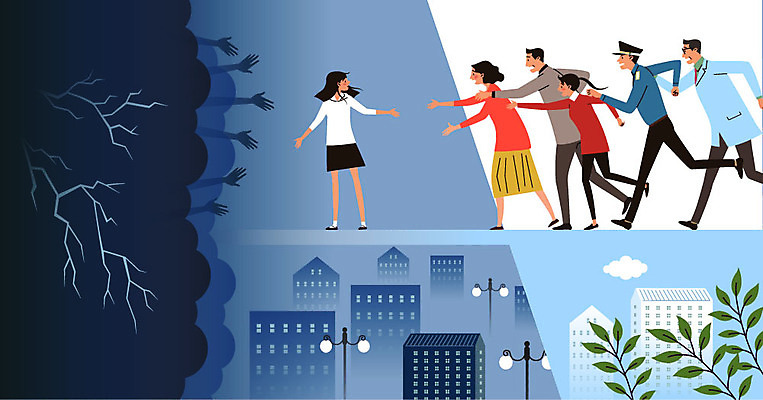 구름 손 여자 남자 가로등 일러스트 사람 여러명 도움 구출 번개 예방 자살예방 국내일러스트 AI파일 자연요소 공공시설 다수 컨셉 날씨 신체부위 파일형식 벡터