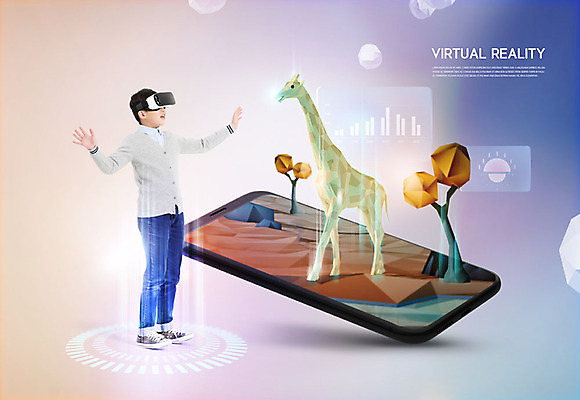 PSD 편집이미지 남자 청소년 한명 사람 10대 스마트폰 한국인 체험 기린 가상현실 십대남자한명만 VR기기 이미지편집 1 컨셉 포유류 동양인 핸드폰 스마트기기 기계 남자한명만 십대남자만 파일형식