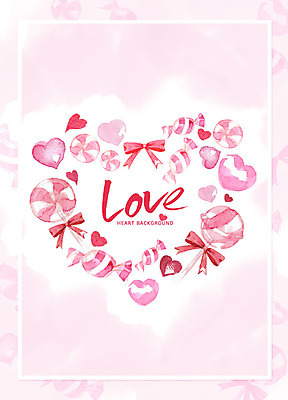 PSD 기념일 리본 분홍색 백그라운드 일러스트 화이트데이 데이이벤트 수채화 프레임 사탕 사랑 이벤트 글자캘리그라피 사람없음 하트 하트백그라운드 국내일러스트 모양 감정 컬러 캘리그라피 디저트 파일형식