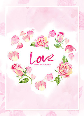 PSD 기념일 분홍색 백그라운드 일러스트 데이이벤트 수채화 프레임 사랑 이벤트 글자캘리그라피 사람없음 장미 하트 하트백그라운드 로즈데이 국내일러스트 모양 꽃 감정 컬러 캘리그라피 파일형식