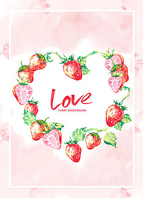 PSD 분홍색 백그라운드 일러스트 데이이벤트 딸기 수채화 프레임 사랑 이벤트 글자캘리그라피 사람없음 하트 하트백그라운드 국내일러스트 모양 기념일 감정 컬러 과일 캘리그라피 파일형식