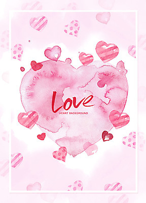 PSD 기념일 분홍색 백그라운드 일러스트 데이이벤트 수채화 프레임 사랑 이벤트 글자캘리그라피 사람없음 하트 하트백그라운드 국내일러스트 모양 감정 컬러 캘리그라피 파일형식