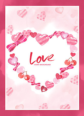 PSD 기념일 리본 분홍색 백그라운드 일러스트 데이이벤트 수채화 프레임 사랑 이벤트 글자캘리그라피 사람없음 하트 하트백그라운드 국내일러스트 모양 감정 컬러 캘리그라피 파일형식