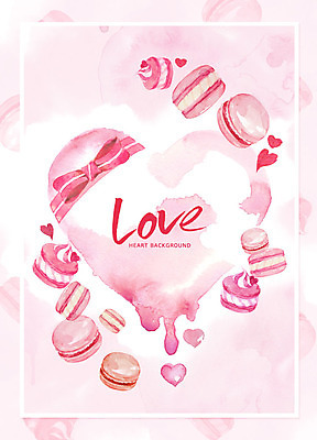 PSD 리본 분홍색 백그라운드 일러스트 데이이벤트 수채화 프레임 사랑 이벤트 글자캘리그라피 사람없음 과자 하트 하트백그라운드 마카롱 국내일러스트 모양 기념일 감정 컬러 캘리그라피 디저트 파일형식