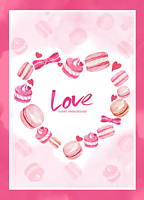 PSD 리본 분홍색 백그라운드 일러스트 데이이벤트 수채화 프레임 사랑 이벤트 글자캘리그라피 사람없음 과자 하트 하트백그라운드 마카롱 국내일러스트 모양 기념일 감정 컬러 캘리그라피 디저트 파일형식