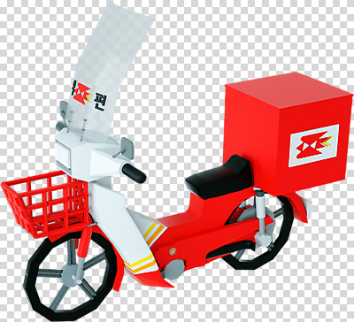 편집 편집이미지 누끼 사람없음 3D소스 3D 스쿠터 오토바이 입체 디지털합성 오브젝트 PNG 우체국 우체국택배 로우폴리 편집소스 바이크 택배 기관 파일형식