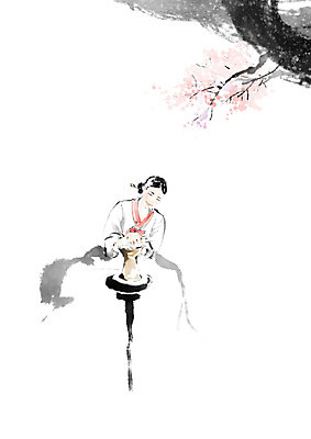 PSD 나무 여자 문화 잎 일러스트 캘리그라피 붓터치 한명 사람 취미 흙 나뭇가지 도자기 한복 도자기공예 공예 번짐 여자한명만 국내일러스트 식물 1 한국전통 전통의상 여자만 파일형식 효과