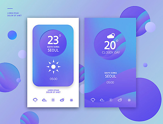 PSD 편집이미지 백그라운드 날씨 사람없음 스마트폰 보라색 정보 원형 레이아웃 온도 UI 소셜미디어 목업 편집소스 이미지편집 도형 컬러 핸드폰 스마트기기 파일형식