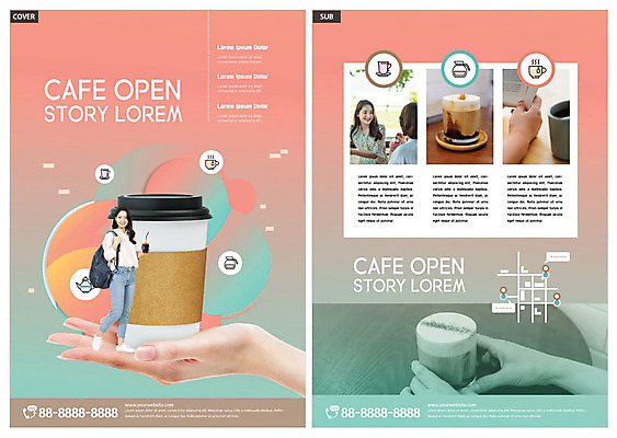 템플릿 손 여자 ZIP 커피 음료 리플렛 대학생 배낭 책가방 사람 20대 성인 두명 카페 한국인 차 즐거움 전단템플릿 전단 테이크아웃 민트색 성인여자만 인디자인 INDD 코랄 이미지템플릿 학생 감정 컬러 가방 동양인 청년 신체부위 상점 홍보물 여자만 성인만 파일형식