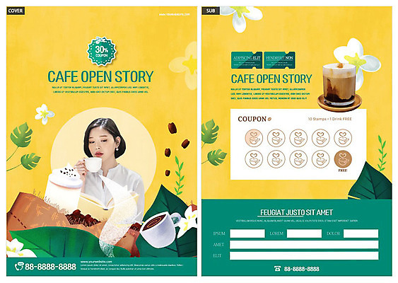 템플릿 여자 ZIP 커피 리플렛 잎 한명 사람 20대 성인 책 독서 노란색 카페 한국인 원두 커피잔 전단템플릿 전단 음미 성인여자한명만 인디자인 INDD 이미지템플릿 식물 1 음료 컬러 잔 동양인 청년 상점 홍보물 여자한명만 성인여자만 파일형식