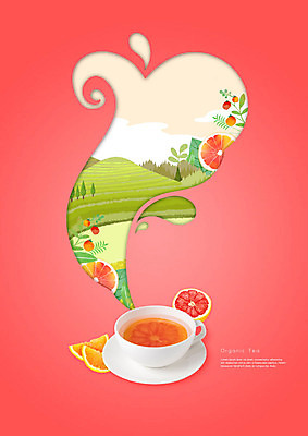 PSD 편집이미지 잎 사람없음 빨간색 찻잔 자몽 유기농 차밭 자몽티 과일차 이미지편집 식물 웰빙 컬러 밭 과일 잔 차_음료 파일형식