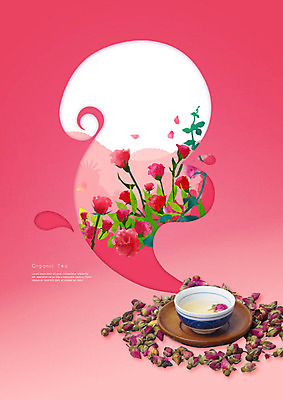 PSD 편집이미지 꽃 분홍색 꽃밭 사람없음 장미 차 찻잔 유기농 꽃차 장미차 이미지편집 식물 웰빙 음료 컬러 잔 차_음료 파일형식