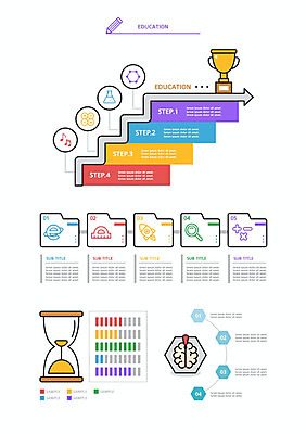 교육 일러스트 그래프 사람없음 세트 컬러풀 계단 트로피 모래시계 뇌 폴더 스텝 엘리먼트 웹엘리먼트 국내일러스트 AI파일 모래 시계 컬러 상_우승 파일 파일형식 벡터