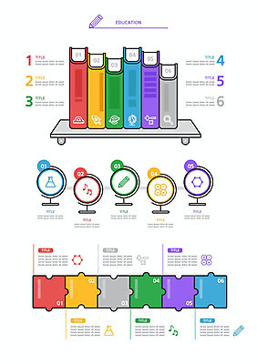교육 일러스트 사람없음 책 세트 컬러풀 지구본 퍼즐 교과서 엘리먼트 웹엘리먼트 국내일러스트 AI파일 컬러 교재 파일형식 벡터