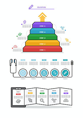교육 화살표 종이 이어폰 일러스트 사람없음 세트 컬러풀 계단 단계 서류통 스텝 엘리먼트 웹엘리먼트 국내일러스트 AI파일 컬러 음향기기 사무용품 파일형식 벡터