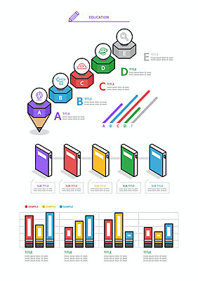 교육 일러스트 그래프 사람없음 책 세트 컬러풀 연필 교과서 엘리먼트 웹엘리먼트 국내일러스트 AI파일 컬러 학용품 교재 필기구 파일형식 벡터