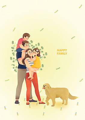 식물 한마리 여자 남자 딸 반려견 아들 어린이 일러스트 가족 포옹 상상 엄마 사랑 사람 여러명 성인 봄 목말 아빠 반려 연노랑색 국내일러스트 AI파일 1 계절 감정 다수 관계 안기 모션 반려동물 노란색 개 파일형식 벡터