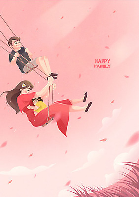 구름 여자 남자 꽃잎 딸 어린이 분홍색 일러스트 가족 포옹 상상 하늘 엄마 사랑 사람 성인 세명 봄 아빠 그네 그네타기 풀기 국내일러스트 AI파일 자연요소 계절 꽃 감정 컬러 관계 안기 모션 놀이 파일형식 벡터