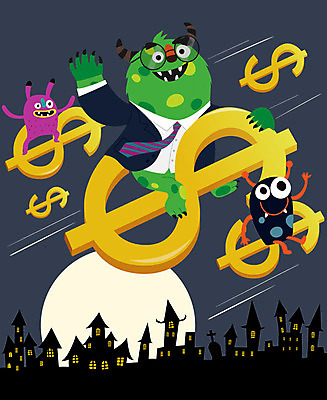 캐릭터 일러스트 비즈니스 상상 사람없음 달러 요괴 몬스터 국내일러스트 일러캐릭터 AI파일 돈 파일형식 벡터