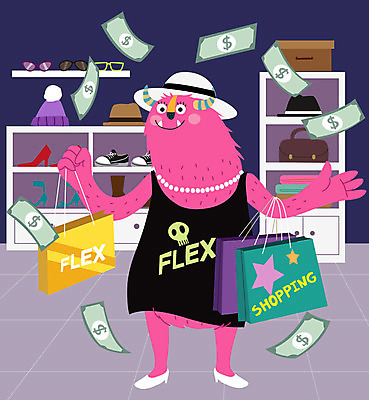 캐릭터 지폐 돈 일러스트 상상 사람없음 쇼핑 사치 옷가게 요괴 몬스터 국내일러스트 일러캐릭터 AI파일 옷 컨셉 상점 재산 파일형식 벡터