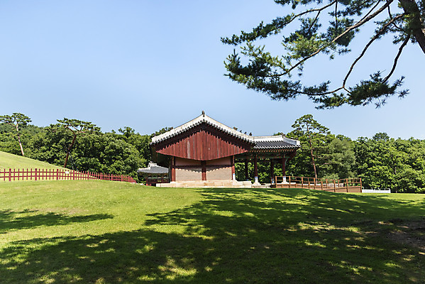 포토 JPG 주간 한국전통 여행 유적지 풍경 사람없음 야외 여름 관광지 세계문화유산 문화재 역사 한국사 조선시대 어로 왕릉 정자각 조선왕릉 동구릉 수릉 문조익황제 신정왕후 합장릉 국내포토 구리시 자연요소 전통 계절 고건축 한국 경기도 세자 파일형식 왕후 구리_지역 향어로