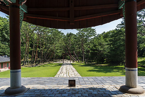 포토 JPG 주간 한국전통 여행 유적지 풍경 사람없음 야외 여름 관광지 세계문화유산 문화재 소나무 역사 한국사 조선시대 왕릉 정자각 조선왕릉 태조 홍살문 동구릉 건원릉 국내포토 구리시 자연요소 나무 전통 계절 고건축 한국 왕 전통문 경기도 파일형식 구리_지역