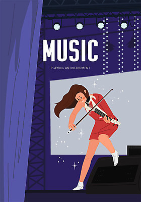 전신 여자 악기 음악 포즈 연주 일러스트 문화예술 조명 한명 사람 보라색 무대 커튼 바이올린 전자 여자한명만 전자바이올린 국내일러스트 AI파일 1 컬러 현악기 여자만 파일형식 벡터