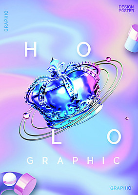 도형 PSD 편집이미지 그래픽백그라운드 왕관 사람없음 그래픽 컬러풀 홀로그램 카피스페이스 이미지편집 컬러 백그라운드 공백 파일형식