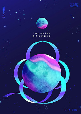PSD 편집이미지 그래픽백그라운드 사람없음 그래픽 컬러풀 우주 행성 달 원형 홀로그램 카피스페이스 이미지편집 자연요소 도형 컬러 백그라운드 공백 파일형식