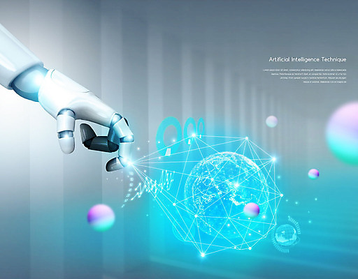 PSD 편집이미지 손 지구 기술 정보기술 사람없음 파란색 광선 스마트 로봇 IT산업 로봇팔 인공 지능 4차산업 AI_인공지능 이미지편집 산업 컬러 컨셉 신체부위 파일형식