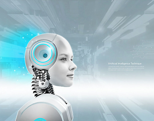 PSD 편집이미지 기술 정보기술 사람없음 옆모습 회색 스마트 로봇 IT산업 인공 지능 4차산업 AI_인공지능 이미지편집 산업 뷰포인트 컬러 컨셉 파일형식