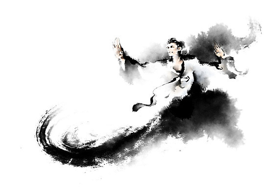 PSD 남자 포즈 일러스트 캘리그라피 붓터치 건강 한명 사람 상반신 운동 기운 한복 번짐 체조 남자한명만 국내일러스트 1 한국전통 전통의상 남자만 파일형식 효과